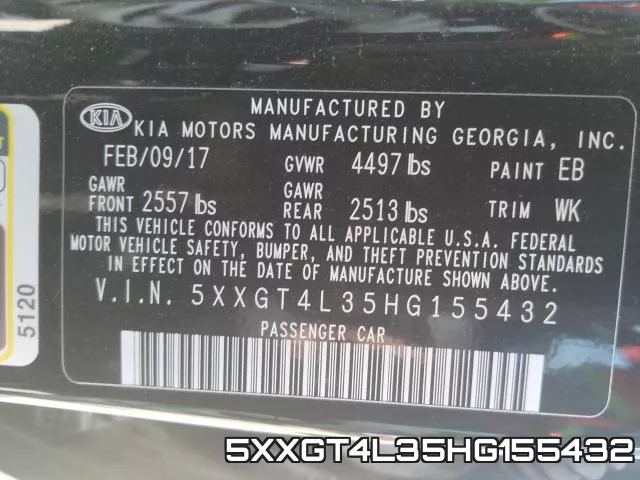 5XXGT4L35HG155432 фото 2