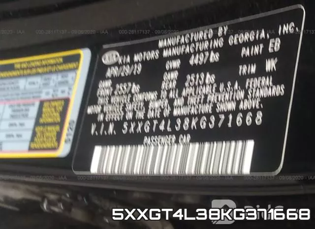 5XXGT4L38KG371668 фото 10