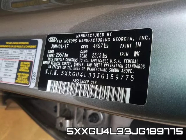 5XXGU4L33JG189775 фото 2