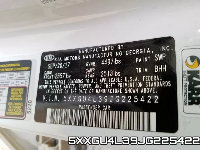5XXGU4L39JG225422 фото 2