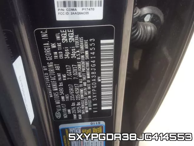 5XYPGDA38JG414553 фото 2