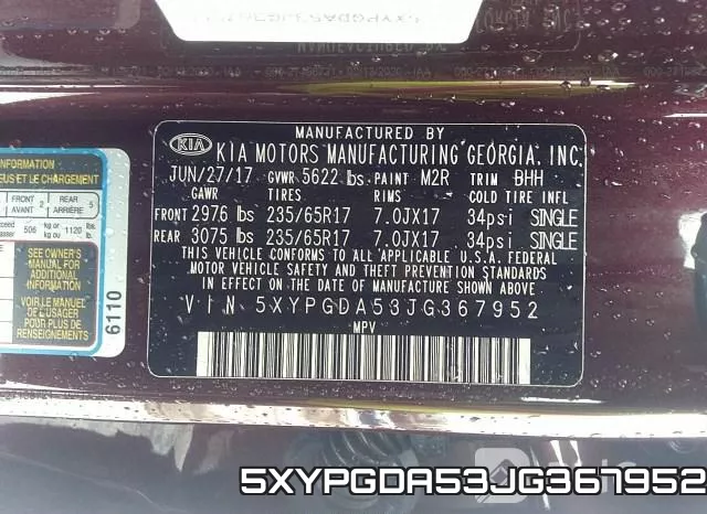 5XYPGDA53JG367952 фото 10
