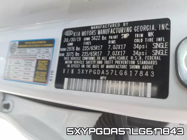5XYPGDA57LG617843 фото 2