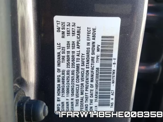 7FARW1H85HE008358 фото 2