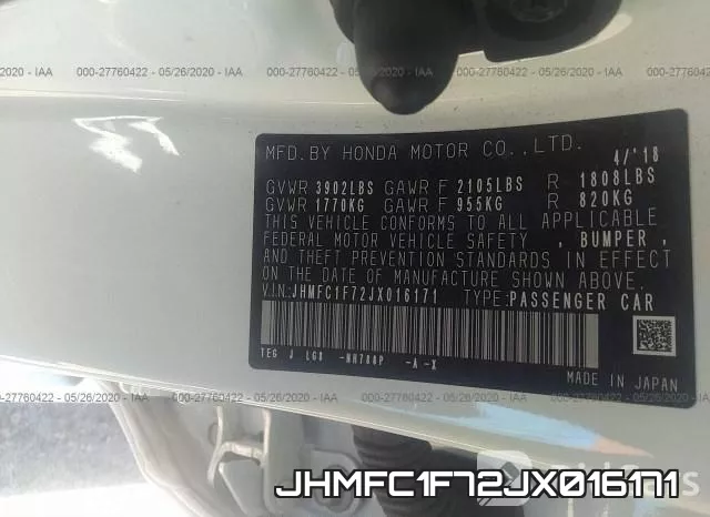 JHMFC1F72JX016171 фото 10
