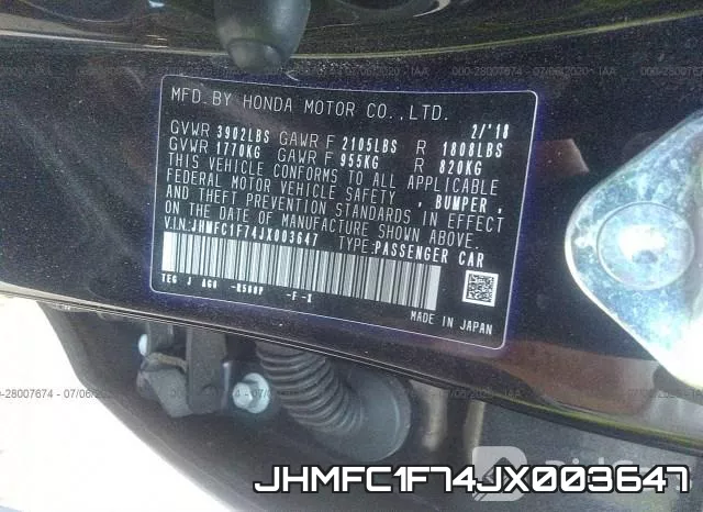 JHMFC1F74JX003647 фото 10
