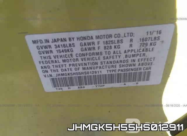 JHMGK5H55HS012911 фото 10