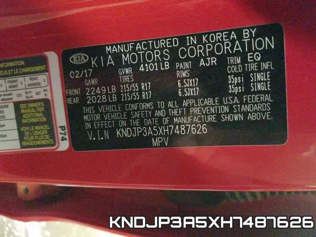 KNDJP3A5XH7487626 фото 2