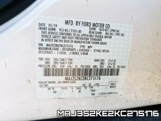 MAJ3S2KE2KC275176 фото 2