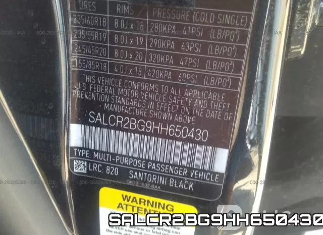 SALCR2BG9HH650430 фото 10
