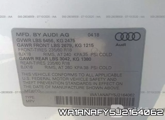 WA1ANAFY5J2164062 фото 10