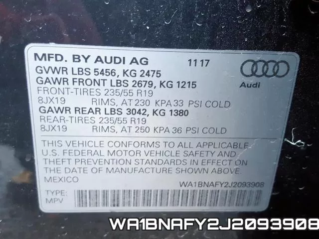 WA1BNAFY2J2093908 фото 2