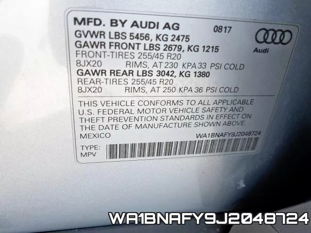 WA1BNAFY9J2048724 фото 2