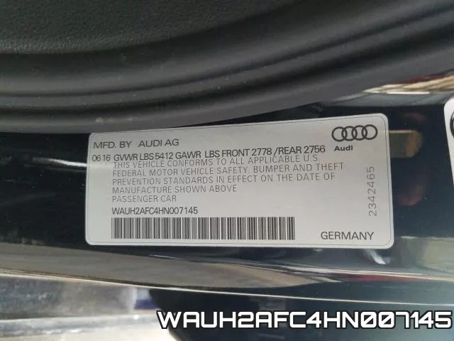 WAUH2AFC4HN007145 фото 2