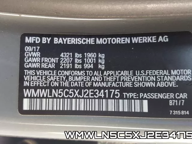 WMWLN5C5XJ2E34175 фото 2