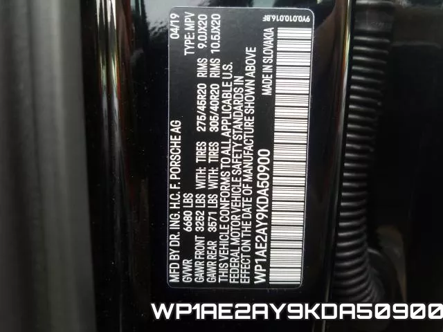 WP1AE2AY9KDA50900 фото 2