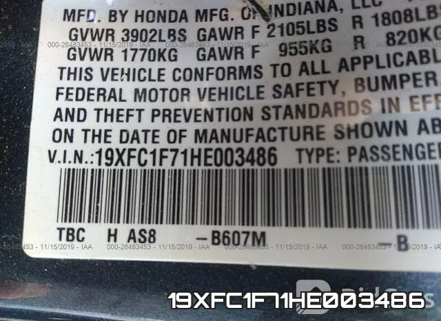 19XFC1F71HE003486 фото 10