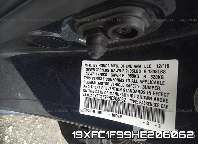 19XFC1F99HE206062 фото 10