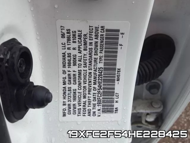 19XFC2F54HE228425 фото 2