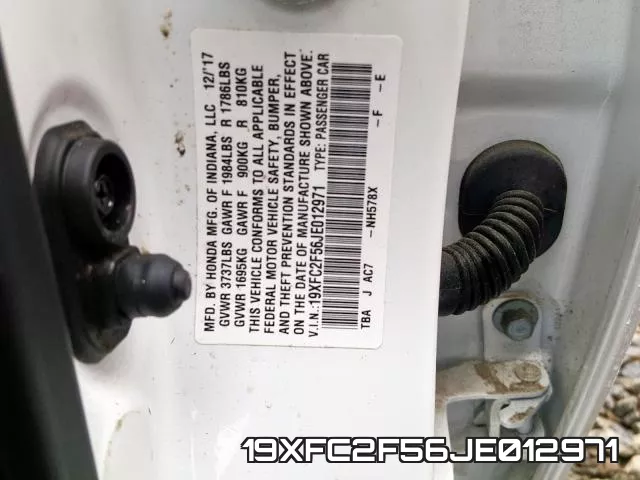 19XFC2F56JE012971 фото 2
