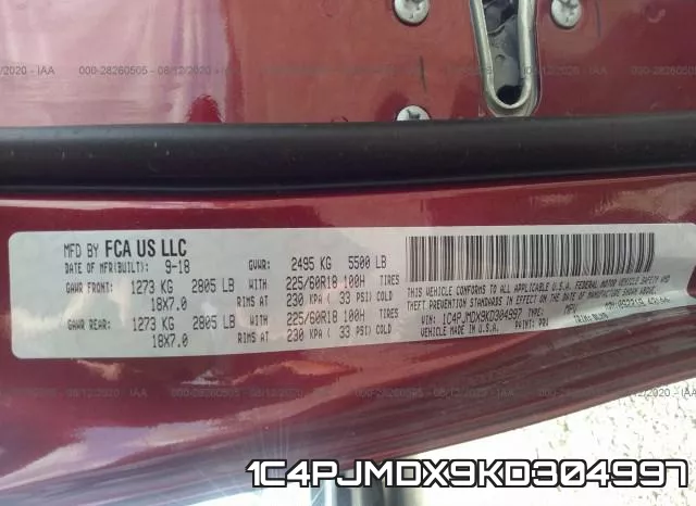 1C4PJMDX9KD304997 фото 10