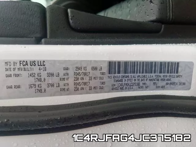 1C4RJFAG4JC375182 фото 2