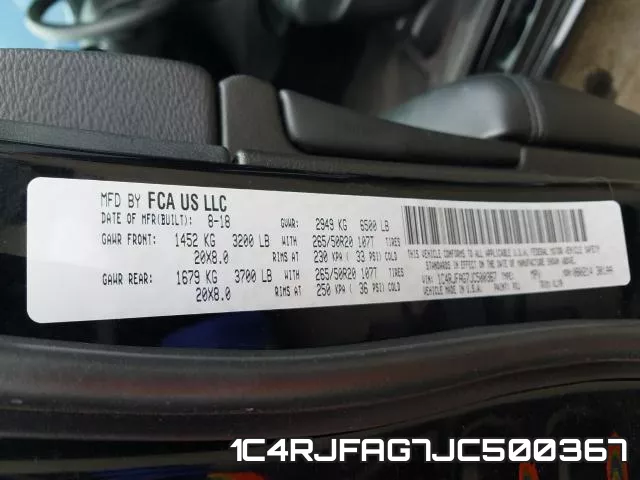 1C4RJFAG7JC500367 фото 2