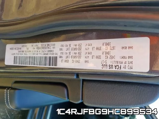 1C4RJFBG9HC899534 фото 2