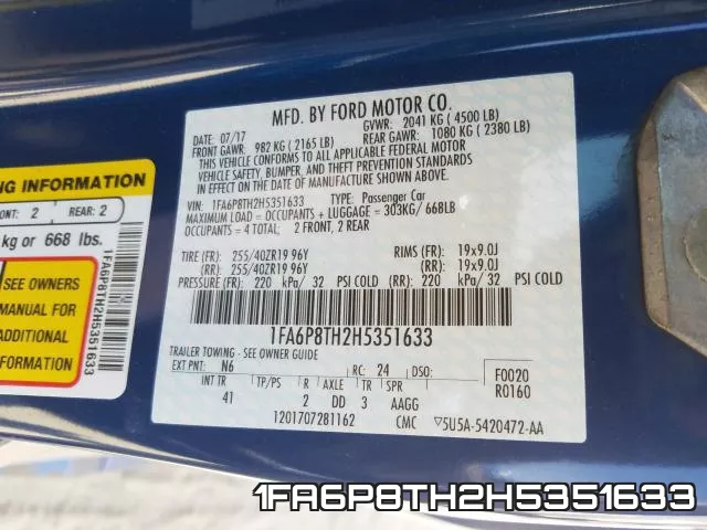 1FA6P8TH2H5351633 фото 2