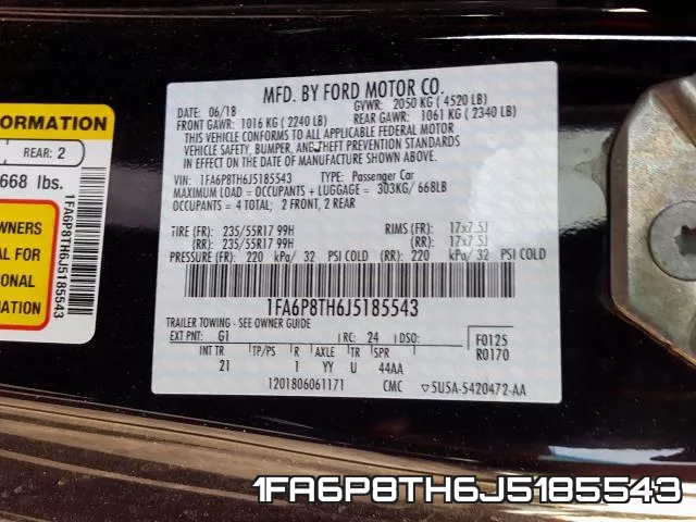 1FA6P8TH6J5185543 фото 2