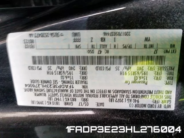 1FADP3E23HL276004 фото 2
