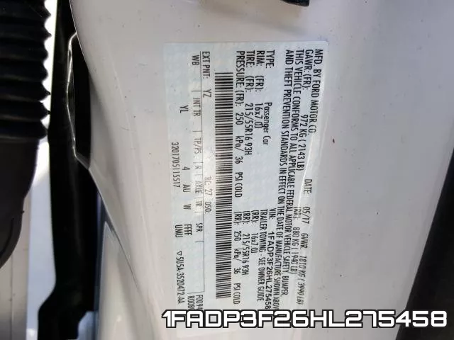 1FADP3F26HL275458 фото 2