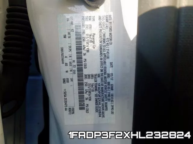 1FADP3F2XHL232824 фото 2