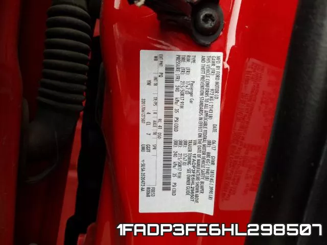 1FADP3FE6HL298507 фото 2
