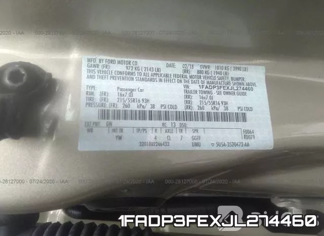 1FADP3FEXJL274460 фото 10