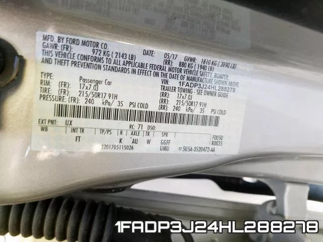 1FADP3J24HL288278 фото 2