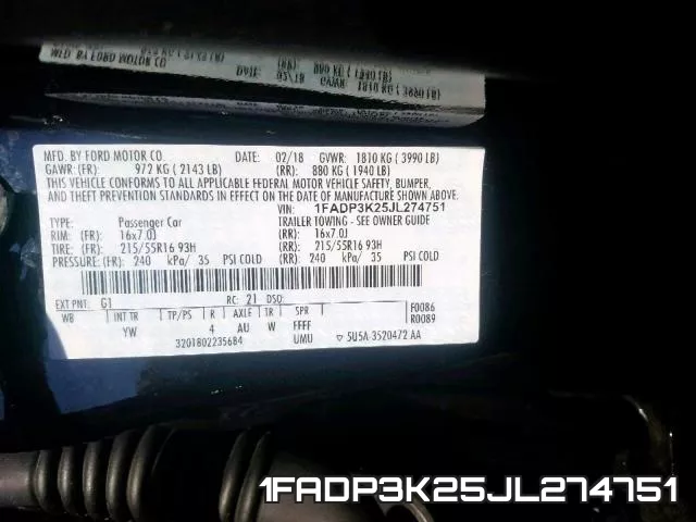 1FADP3K25JL274751 фото 2