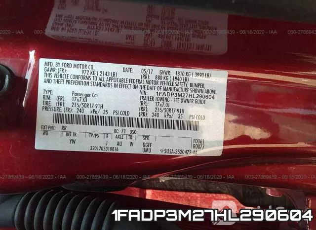 1FADP3M27HL290604 фото 10