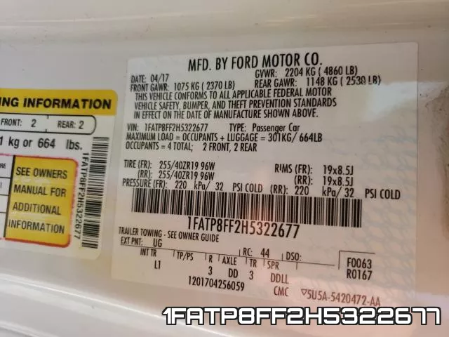 1FATP8FF2H5322677 фото 2