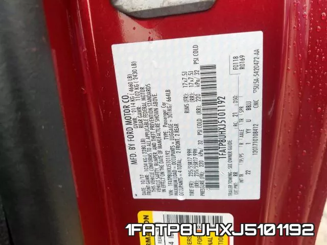 1FATP8UHXJ5101192 фото 2