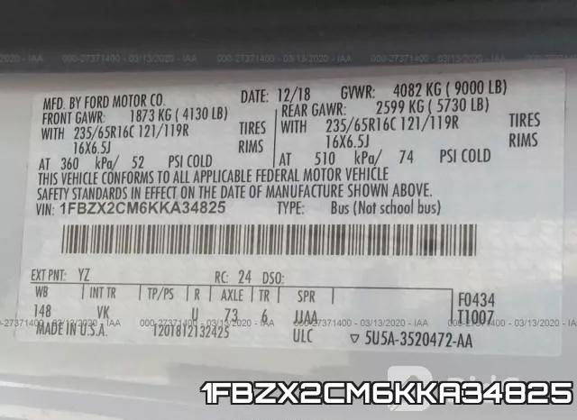 1FBZX2CM6KKA34825 фото 10