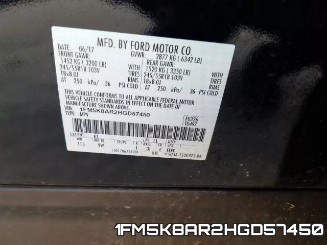 1FM5K8AR2HGD57450 фото 2