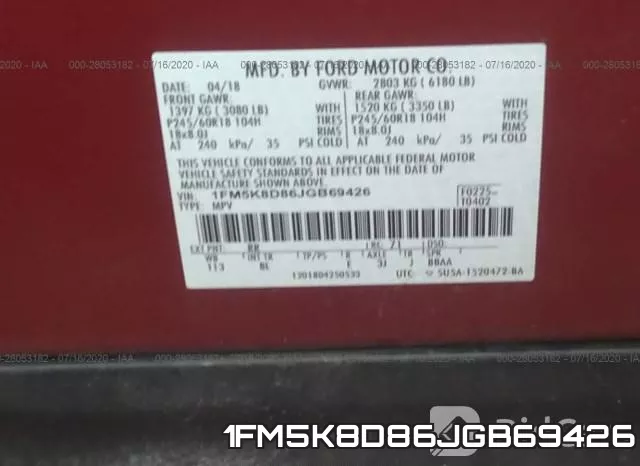 1FM5K8D86JGB69426 фото 10