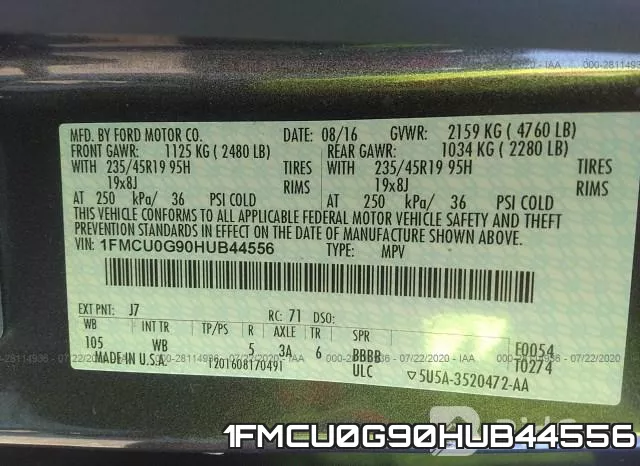 1FMCU0G90HUB44556 фото 10