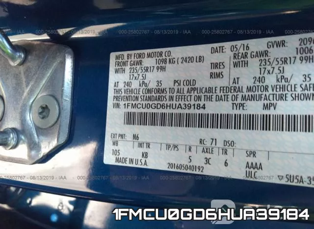 1FMCU0GD6HUA39184 фото 10