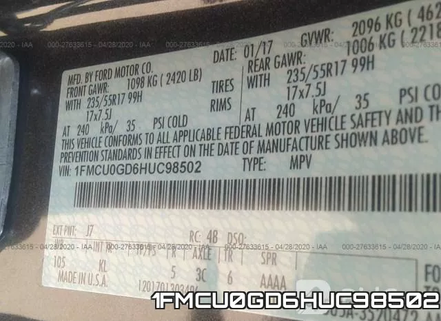 1FMCU0GD6HUC98502 фото 10