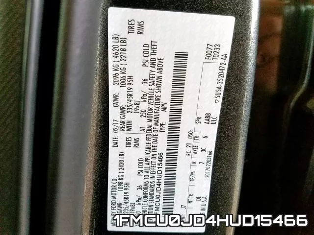 1FMCU0JD4HUD15466 фото 2