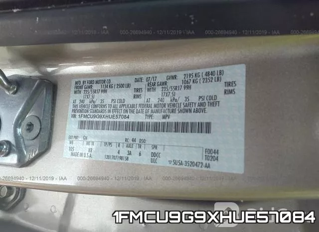1FMCU9G9XHUE57084 фото 10
