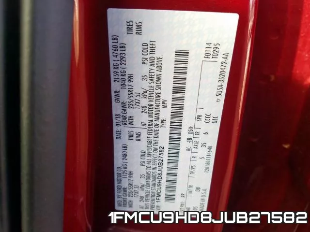 1FMCU9HD8JUB27582 фото 2