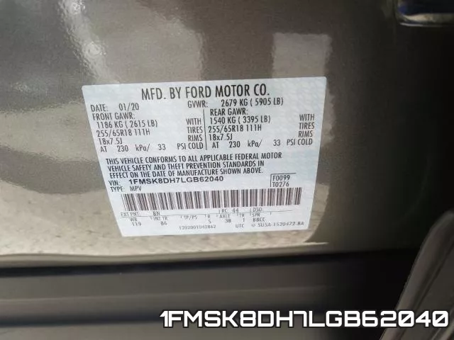 1FMSK8DH7LGB62040 фото 2